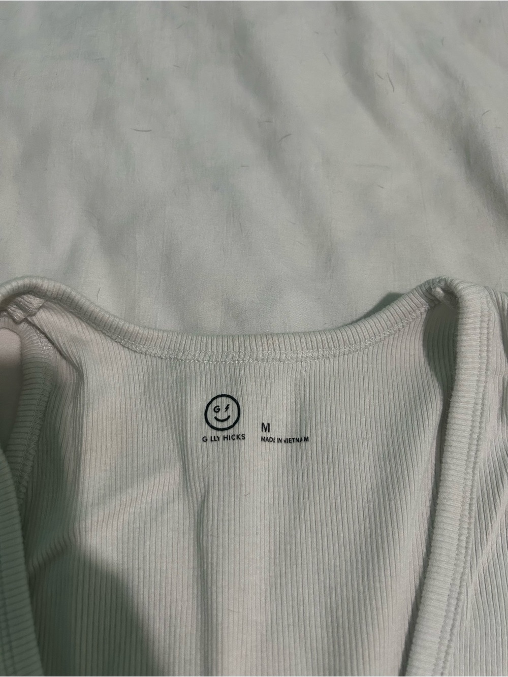 Gilly Hicks Cream Ribbed Racerback Tank - Picture 2 of 3